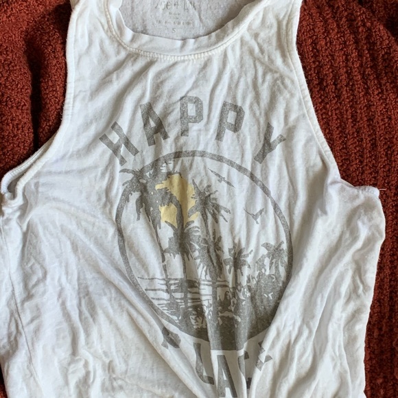 Knotted Cotton Spandex “Happy Place” Tank - Picture 2 of 3